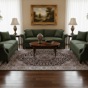 Elegant Persian-Inspired Area Rug for Classic Living Rooms