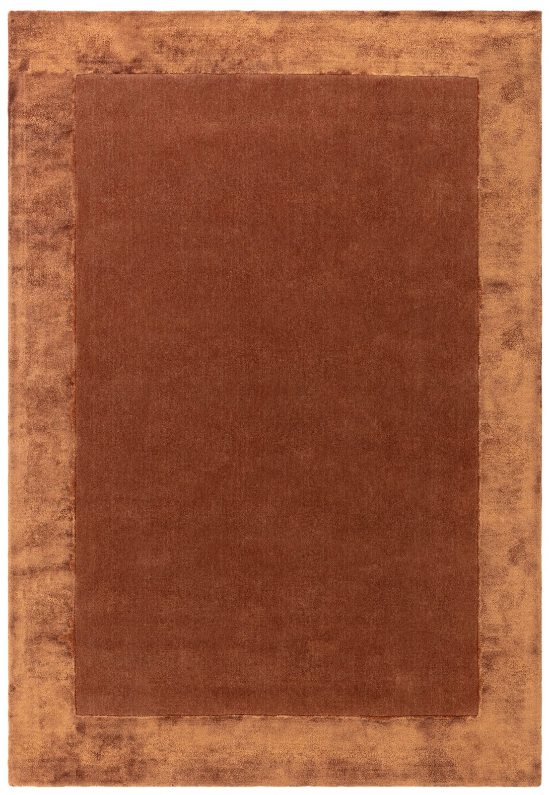 "Beige hand tufted carpet with elegant border design and soft plush texture."