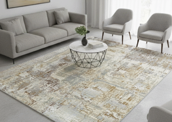 Modern Abstract Textured Carpet – Contemporary Art-Inspired Floor Rug