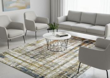 Modern Abstract Textured Carpet – Contemporary Artistic Floor Statement