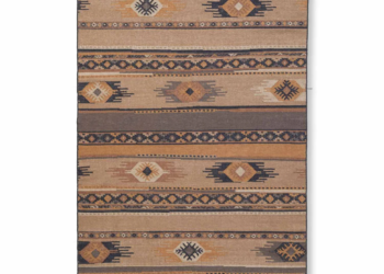 Beige & Brown Tribal Durrie Carpet – Handwoven Cotton Flatweave Rug for Living Room & Bedroom