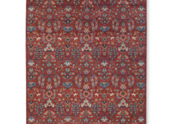 Hand Knotted Wool Carpet – Traditional Red Persian Style Floral Area Rug