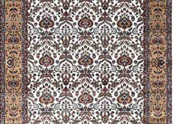 Premium White Mugal Design Carpet – Traditional Floral Pattern Area Rug with Royal Border | Classic Living Room Heritage Carpet