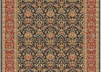 Royal Black Mugal Design Carpet – Traditional Floral Pattern Area Rug with Elegant Border | Premium Heritage Living Room Carpet