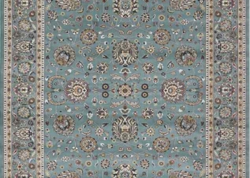 Premium Mughal Design Carpet – Sky Blue Floral Area Rug with Ornamental Border | Luxury Traditional Living Room Carpet