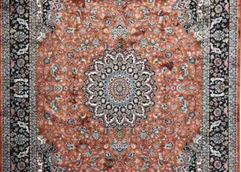 Royal Silk Terracotta Medallion Carpet – Luxury Persian Traditional Area Rug
