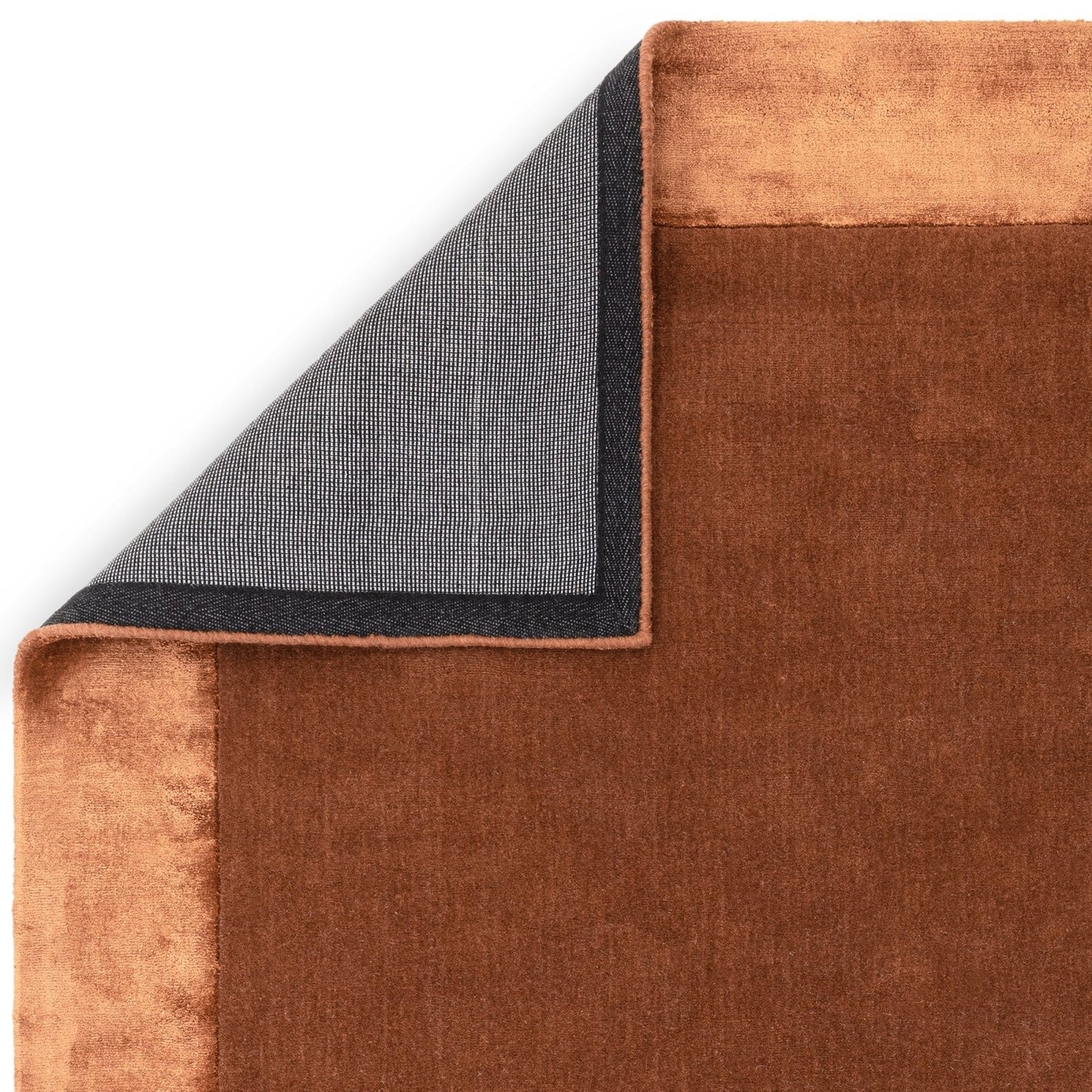"Beige hand tufted carpet with elegant border design and soft plush texture."