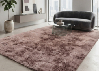 Luxury Blush Pink Rabbit Fur Area Rug – Ultra Soft Plush Shag Carpet for Living Room, Bedroom & Modern Home Décor