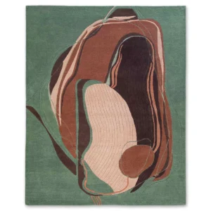 Luxury Handmade Tufted Wool Area Rug – Modern Abstract Green Designer Carpet for Living Room, Bedroom & Contemporary Home Décor | Regal Carpet