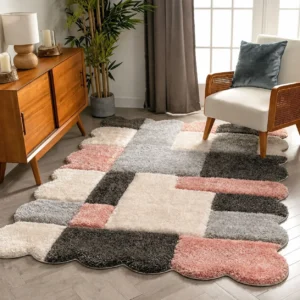 Shaggy Carpet Modern Living Room Bedroom Abstract Shaggy Carpet Irregular Shaggy