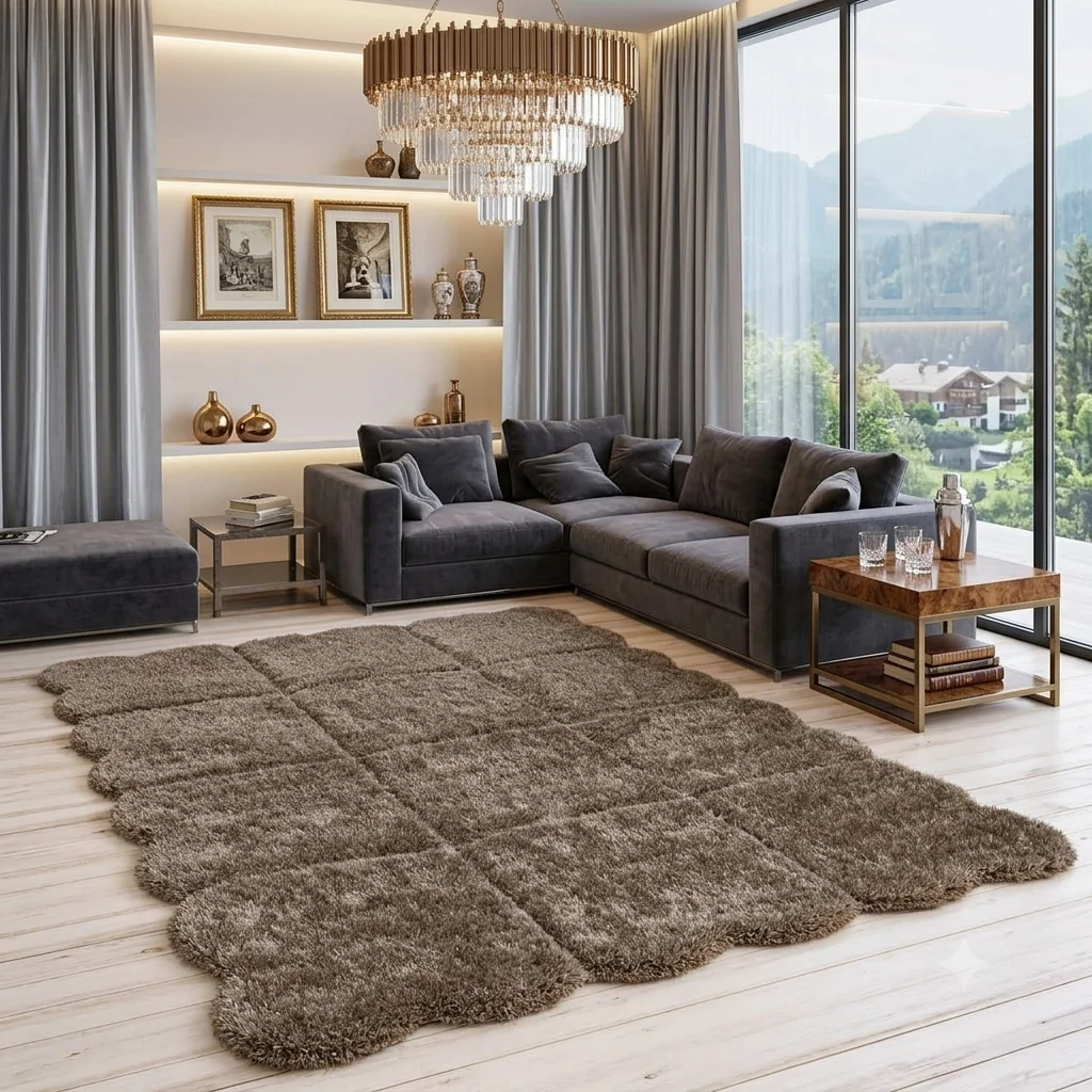 Shaggy Carpet Modern Living Room Bedroom Abstract Shaggy Carpet Irregular Shaggy