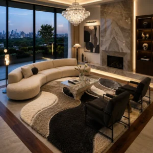 Shaggy Carpet Modern Living Room Bedroom Abstract Shaggy Carpet Irregular Shaggy