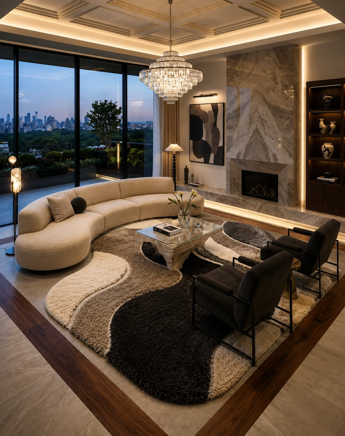Shaggy Carpet Modern Living Room Bedroom Abstract Shaggy Carpet Irregular Shaggy