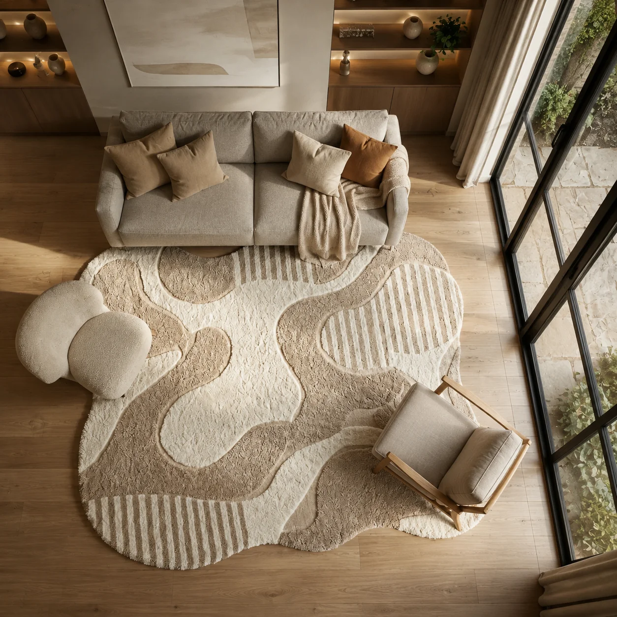Irregular Shaggy 3.5 Shaggy Carpet Modern Living Room Bedroom Abstract Shaggy Carpet Irregular Shaggy