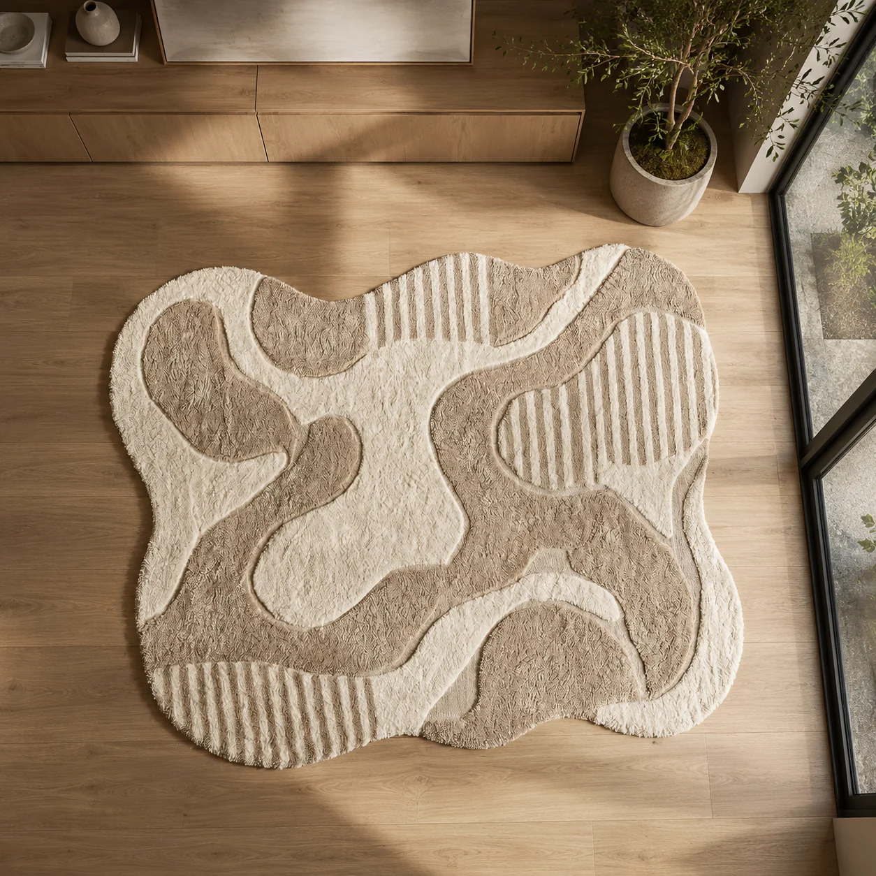 Irregular Shaggy 3.7 Shaggy Carpet Modern Living Room Bedroom Abstract Shaggy Carpet Irregular Shaggy