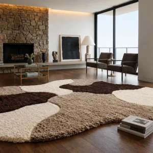 Shaggy Carpet Modern Living Room Bedroom Abstract Shaggy Carpet Irregular Shaggy