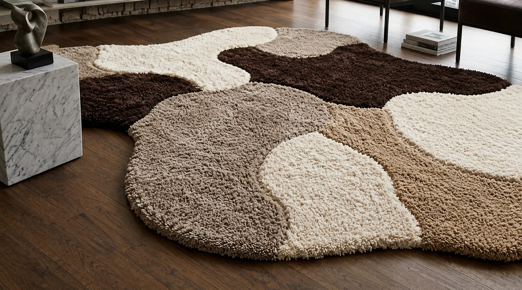 Shaggy Carpet Modern Living Room Bedroom Abstract Shaggy Carpet Irregular Shaggy