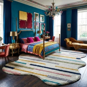Shaggy Carpet Modern Living Room Bedroom Abstract Shaggy Carpet Irregular Shaggy