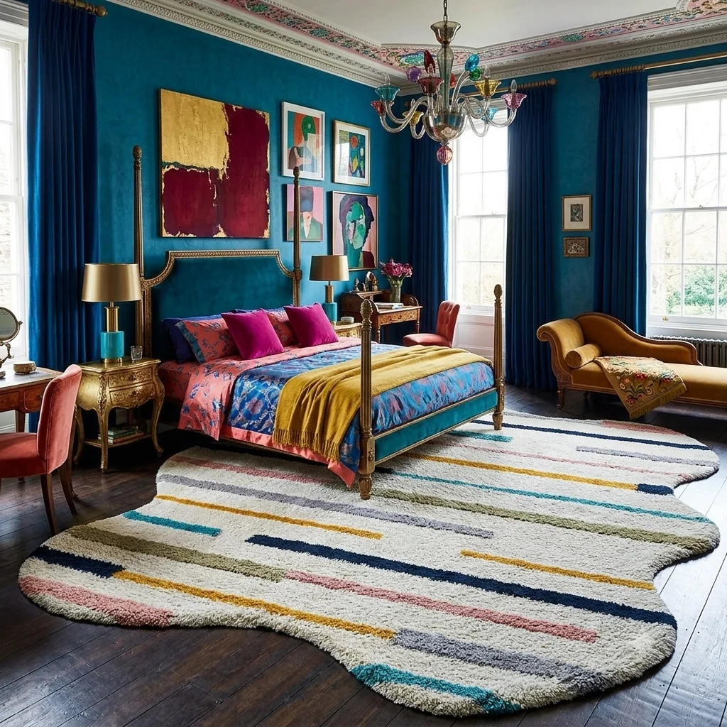 Shaggy Carpet Modern Living Room Bedroom Abstract Shaggy Carpet Irregular Shaggy