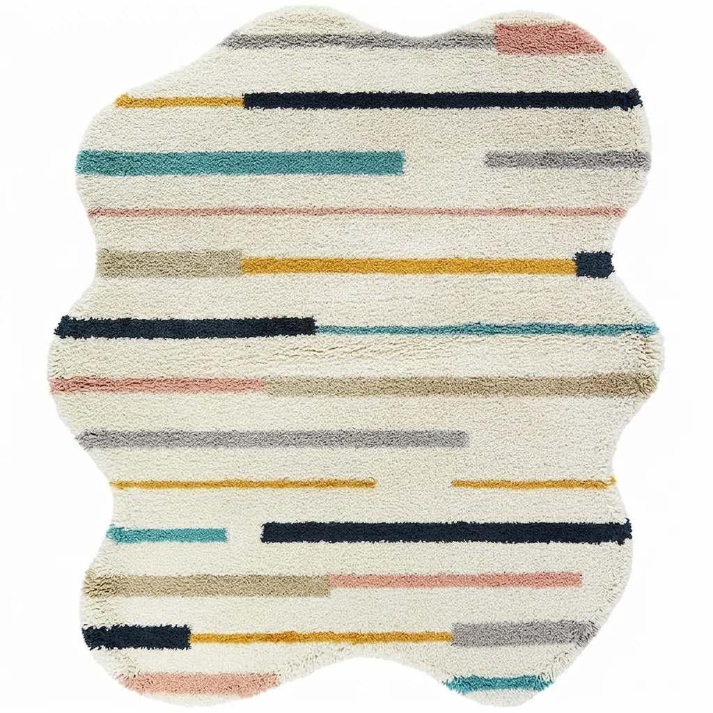Shaggy Carpet Modern Living Room Bedroom Abstract Shaggy Carpet Irregular Shaggy