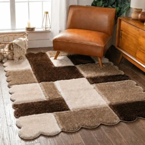 Shaggy Carpet Modern Living Room Bedroom Abstract Shaggy Carpet Irregular Shaggy