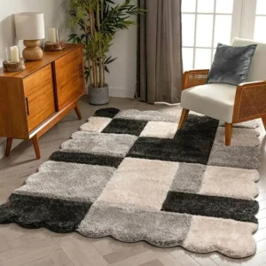 Shaggy Carpet Modern Living Room Bedroom Abstract Shaggy Carpet Irregular Shaggy
