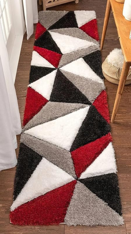 Shaggy Carpet Modern Living Room Bedroom Abstract Shaggy Carpet Runner Shaggy