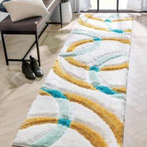 Shaggy Carpet Modern Living Room Bedroom Abstract Shaggy Carpet Runner Shaggy