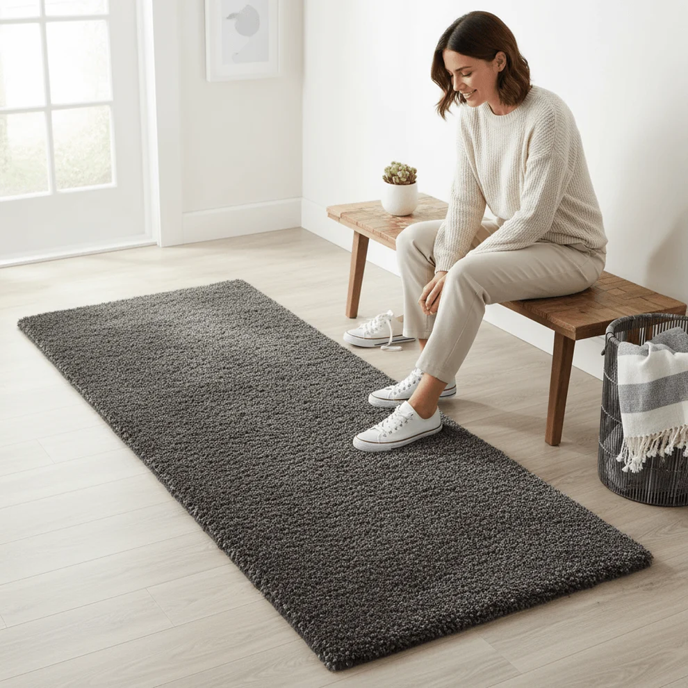 Runner 13.3 Shaggy Carpet Modern Living Room Bedroom Abstract Shaggy Carpet Runner Shaggy
