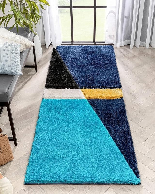 Shaggy Carpet Modern Living Room Bedroom Abstract Shaggy Carpet Runner Shaggy