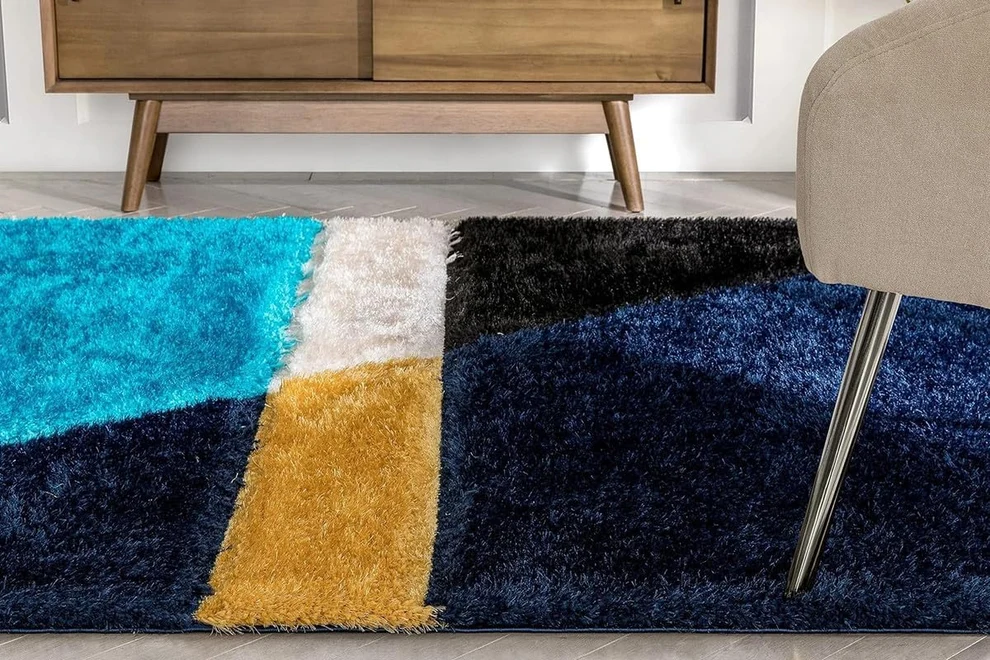 Shaggy Carpet Modern Living Room Bedroom Abstract Shaggy Carpet Runner Shaggy