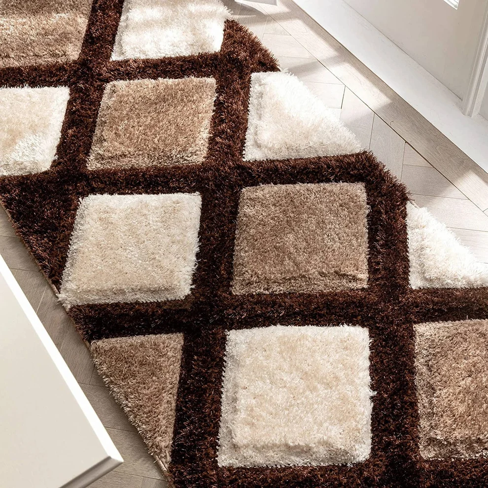 Shaggy Carpet Modern Living Room Bedroom Abstract Shaggy Carpet Runner Shaggy
