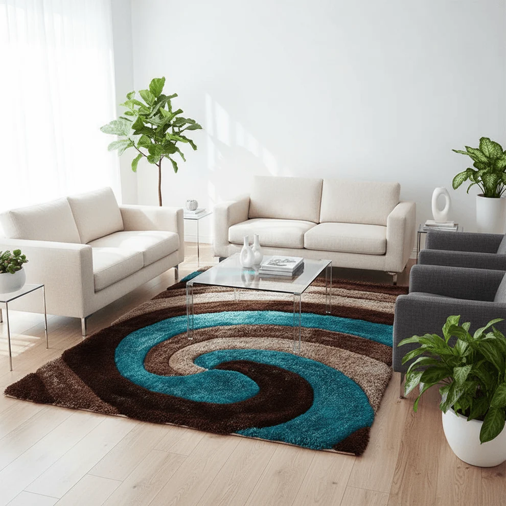 Shaggy 10.2 Shaggy Carpet Modern Living Room Bedroom Abstract Shaggy Carpet