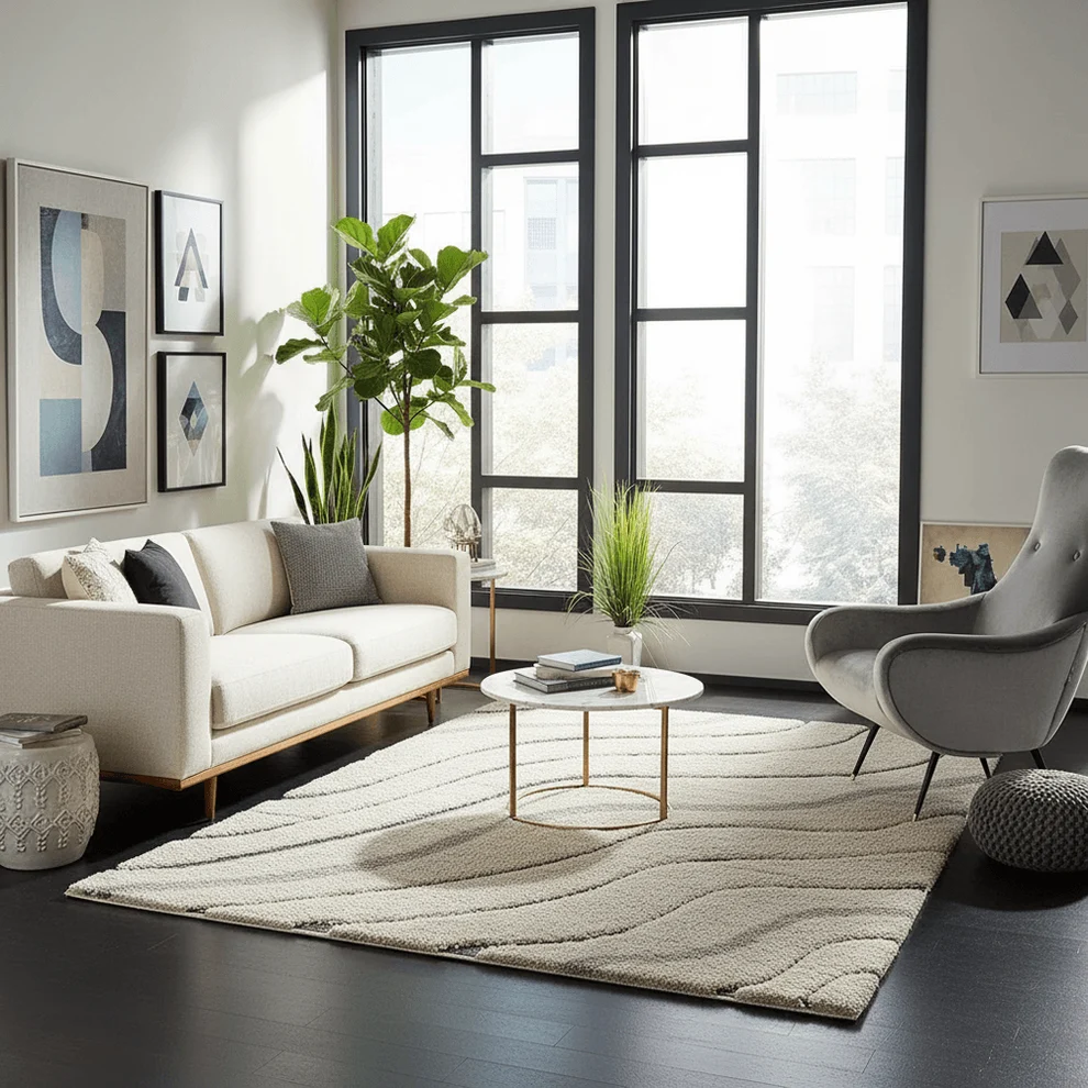 Shaggy 11.3 Shaggy Carpet Modern Living Room Bedroom Abstract Shaggy Carpet