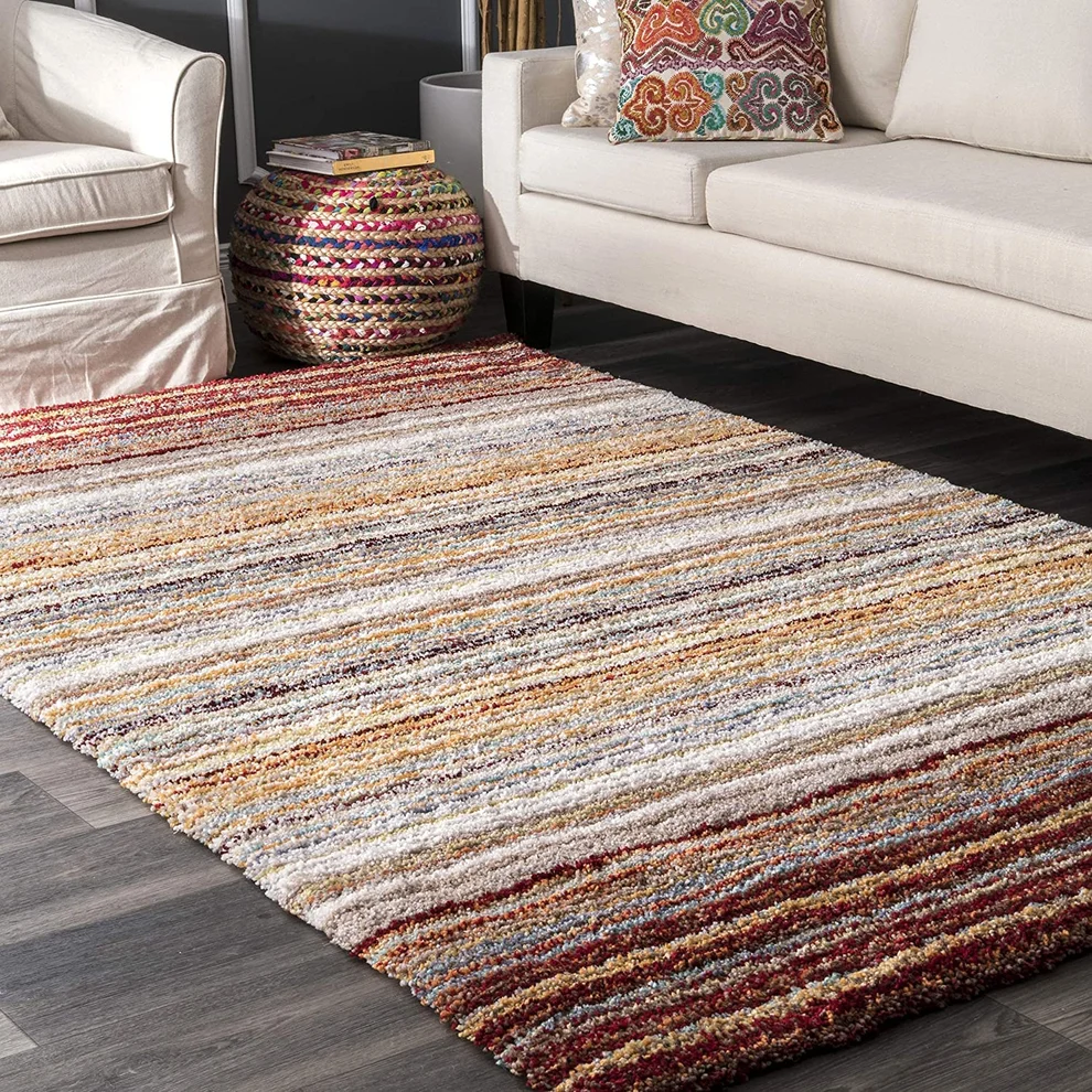 Shaggy Carpet Modern Living Room Bedroom Abstract Shaggy Carpet