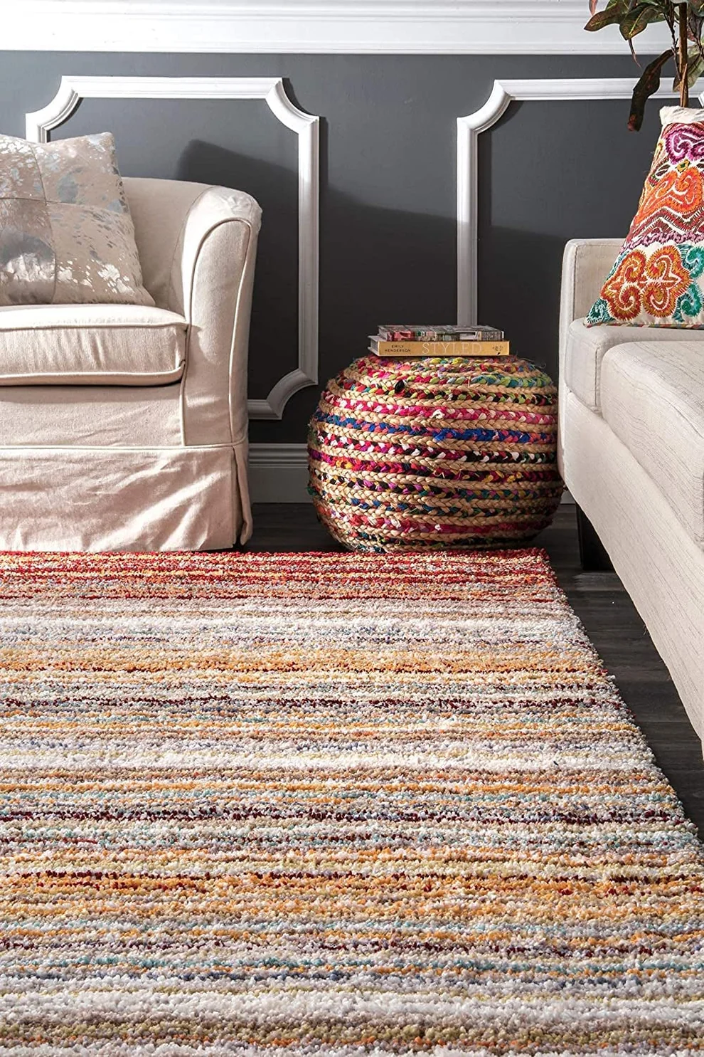 Shaggy Carpet Modern Living Room Bedroom Abstract Shaggy Carpet