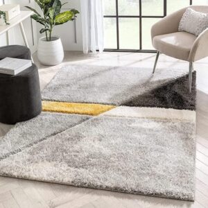 Shaggy Carpet Modern Living Room Bedroom Abstract Shaggy Carpet
