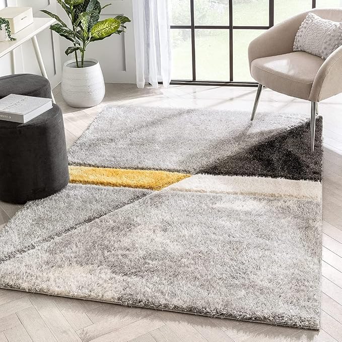 Shaggy 16.1 Shaggy Carpet Modern Living Room Bedroom Abstract Shaggy Carpet
