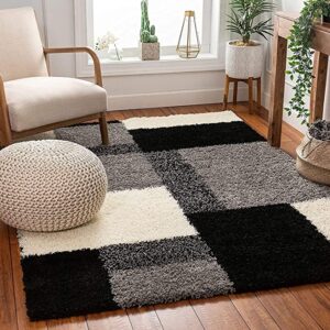 Shaggy Carpet Modern Living Room Bedroom Abstract Shaggy Carpet