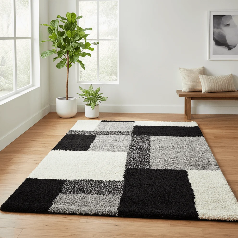 Shaggy 18.4 Shaggy Carpet Modern Living Room Bedroom Abstract Shaggy Carpet