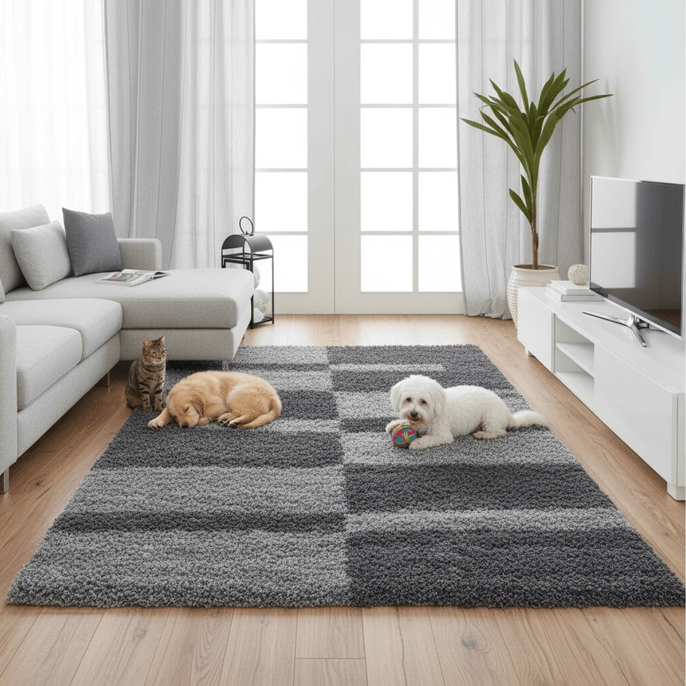 Shaggy 20.1 Shaggy Carpet Modern Living Room Bedroom Abstract Shaggy Carpet