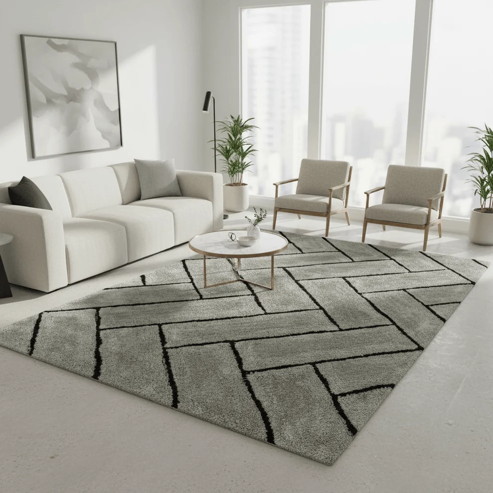 Shaggy 25.1 Shaggy Carpet Modern Living Room Bedroom Abstract Shaggy Carpet