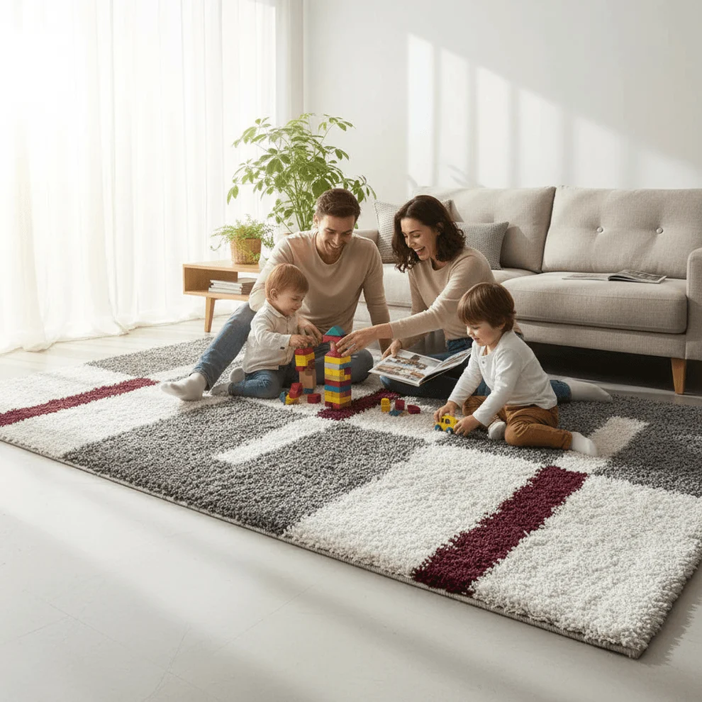 Shaggy Carpet Modern Living Room Bedroom Abstract Shaggy Carpet