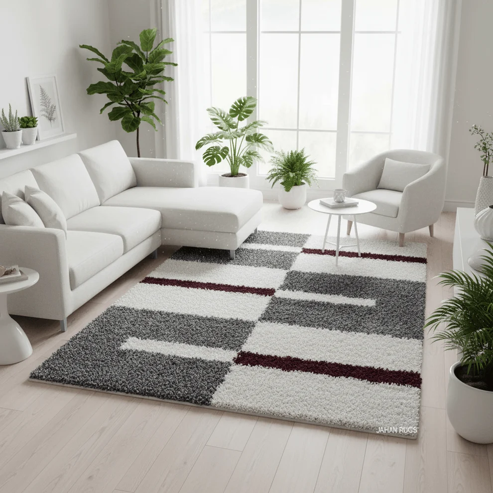Shaggy Carpet Modern Living Room Bedroom Abstract Shaggy Carpet