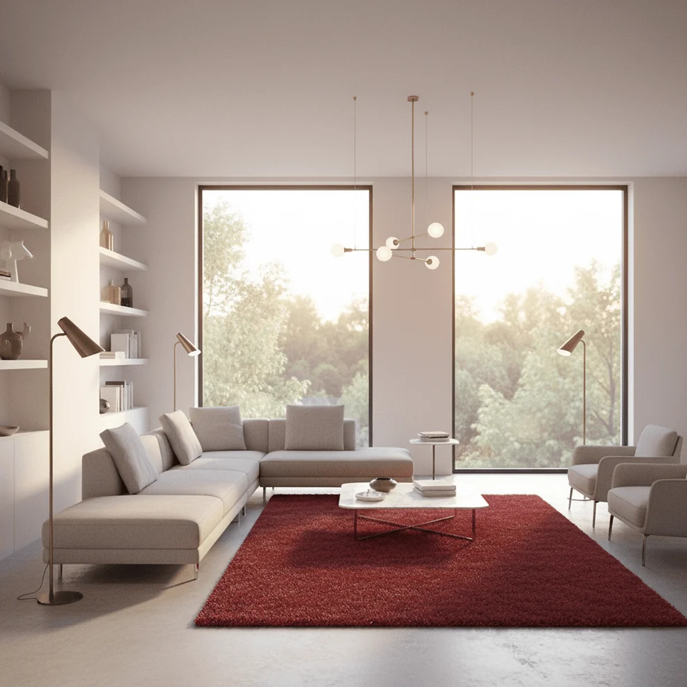 Shaggy 37.6 Shaggy Carpet Modern Living Room Bedroom Abstract Shaggy Carpet