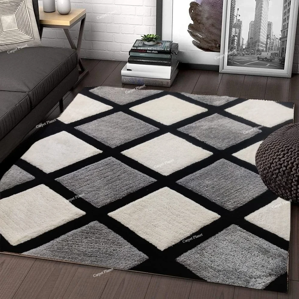 Shaggy 9.1 Shaggy Carpet Modern Living Room Bedroom Abstract Shaggy Carpet