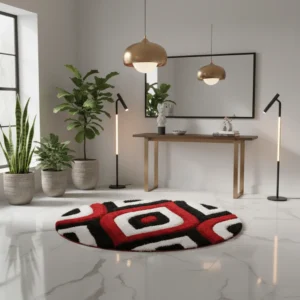 Shaggy Carpet Modern Living Room Bedroom Abstract Shaggy Carpet Round Shaggy